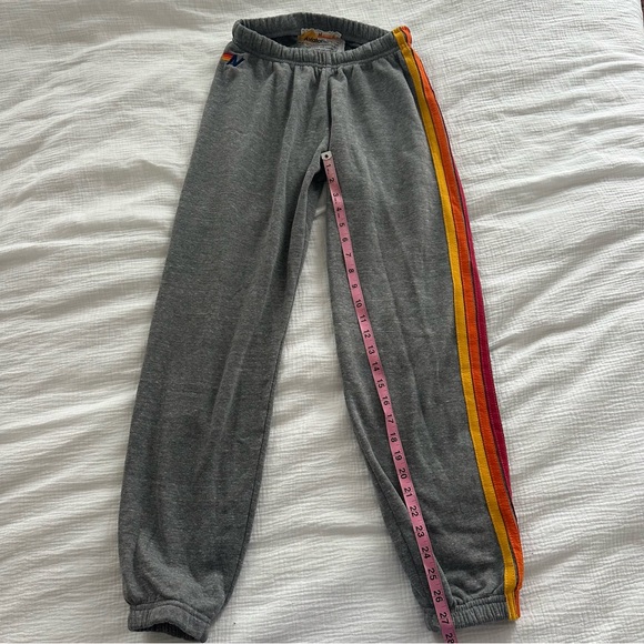 AVIATOR NATION Heather Grey 5 Stripe Sweatpants Size Medium - Picture 6 of 8